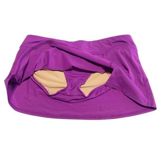 Lands' End size 8 Mini swim skirt w slit tummy control Purple 360767 - Picture 2 of 10